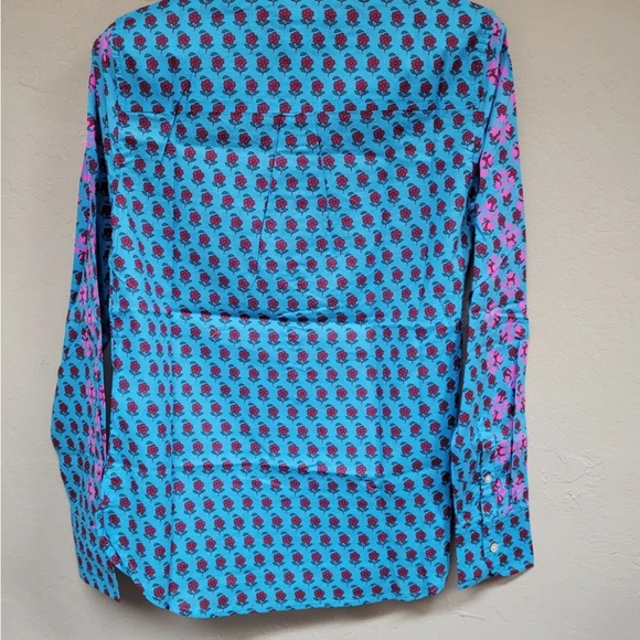 Gorgeous ❤️ J. CREW classic popover shirt in block print overlay NWT - Picture 4 of 10